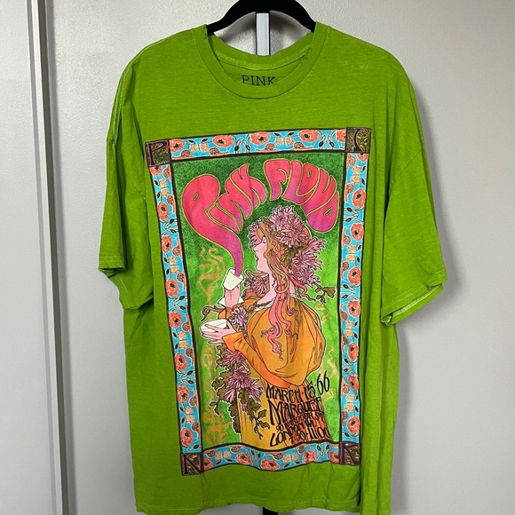 Pink Floyd Psychedelic Graphic Band Tee – Neon Green – Size S/M – Good Condition - Picture 1 of 2